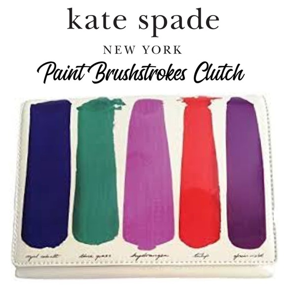 Kate Spade Paint Clutch Gene Brushstroke Bag Vintage - Picture 1 of 13